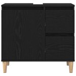 vidaXL Ensemble de cabinets de salle de bain de 3 pièces Chêne noir Bois d'ingénierie
