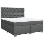 vidaXL Sommier à lattes de lit avec matelas Gris foncé 180x200cm Tissu