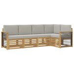 vidaXL Ensemble de canapés d'extérieur 5 Pièces Blanc et gris clair