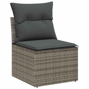 vidaXL Ensemble de canapé de jardin 8 Pièces Gris Poly rotin