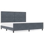 Cadre de lit vidaXL Gris foncé 200x200 cm Velours