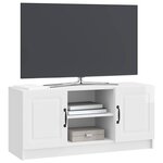 vidaXL Meuble TV Blanc brillant 102 x 34 5 x 47 cm Bois d'ingénierie