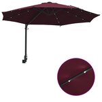vidaXL Parasol mural avec LEDs bordeaux  248 cm