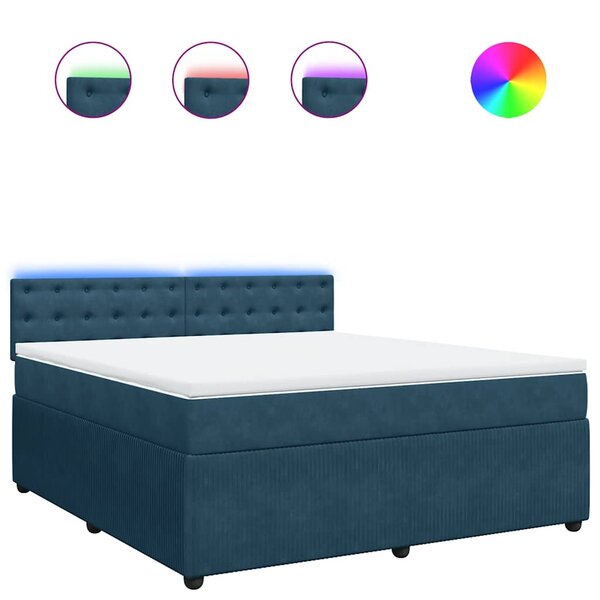 vidaXL Sommier à lattes de lit et matelas bleu 180x200 cm velours