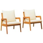 vidaXL Chaise de jardin avec coussin 2 Pièces Marron Bois d'acacia massif