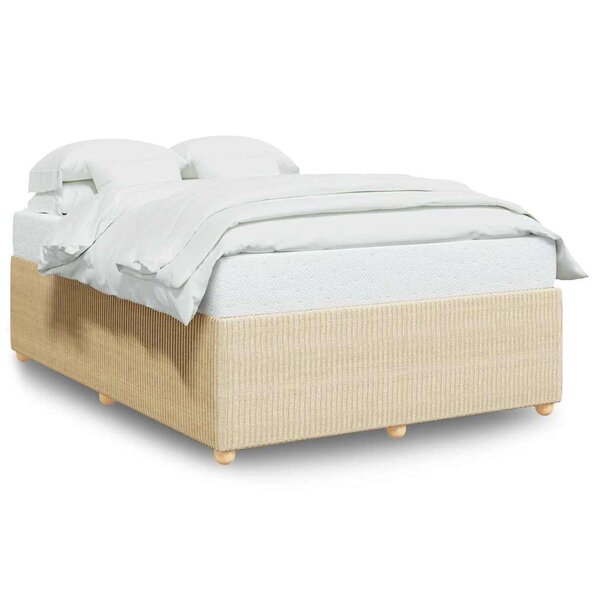 vidaXL Cadre de lit sans matelas crème 140x190 cm tissu