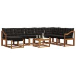 vidaXL Ensemble de canapés d'extérieur 9 pc Naturel et noir