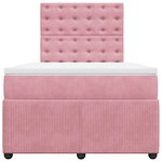 vidaXL Sommier à lattes de lit avec matelas Rose 120x200 cm Velours