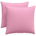 vidaXL Coussins de canapé 2 Pièces Rose 50 x 50 cm tissu