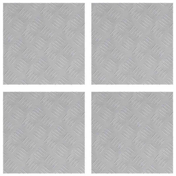 vidaXL Nez de marche Carré 4 Pièces Argenté 40 x 40 cm Aluminium
