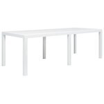 vidaXL Ensemble à manger d'extérieur 9Pièces Plastique Blanc Aspect rotin