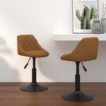 vidaXL Chaises de salle à manger pivotantes 2 Pièces Velours Marron