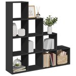 vidaXL Étagère séparatrice de pièce 4 niveaux noir 131 5x29x131 5 cm