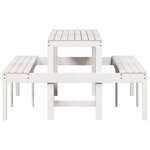 vidaXL Table de pique-nique blanc 160x134x75 cm bois massif de pin