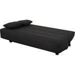 Banquette Clic clac 2 places REVEUR - Tissu noir - Matelas DUNLOPILLO - Couchage 188 x 128 cm