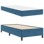 vidaXL Cadre de lit Bleu foncé et blanc 100 x 200 cm Velours