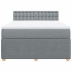 vidaXL Sommier à lattes de lit avec matelas Gris clair 140x200cm Tissu
