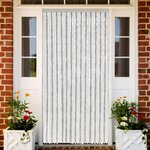 vidaXL Rideau anti-mouches gris clair et blanc 118x220 cm chenille