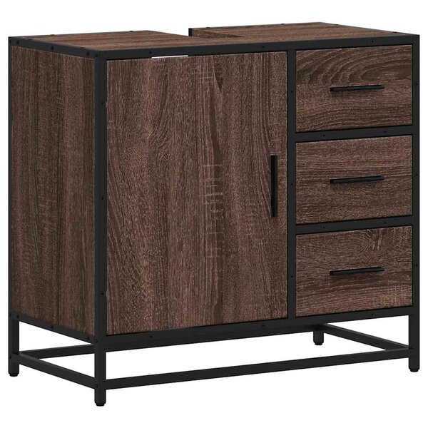 vidaXL Armoire de lavabo de salle de bain chêne marron 65x33x60 cm