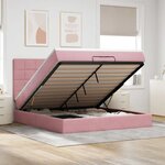 vidaXL Cadre de lit ottoman avec matelas rose 200x200 cm velours