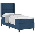 vidaXL Lit à ressorts avec matelas Bleu 80 x 200 cm tissu