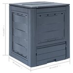 vidaXL Composteurs de jardin 3 Pièces Gris 60x60x73 cm 780 L