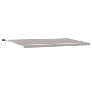 vidaXL Auvent Rétractable Gris clair 600 × 350 cm Tissu et acier