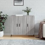 vidaXL Buffet sonoma gris 90x34x80 cm bois d'ingénierie