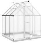 vidaXL Serre avec cadre de base argenté 169x169x202 cm aluminium