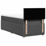 vidaXL Sommier à lattes de lit avec matelas Gris foncé 80x200 cm Tissu