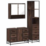 vidaXL Ensemble de meubles de salle de bain 3 Pièces Chêne marron