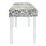 vidaXL Banc Blanc 160x35x45 cm Rotin kubu naturel et acajou solide