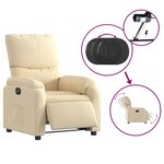 vidaXL Fauteuil inclinable électrique Crème Tissu