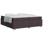 vidaXL Cadre de lit avec matelas Marron foncé 200 x 200 cm tissu