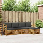 vidaXL Ensemble de canapés d'extérieur 5 Pièces Naturel et Anthracite