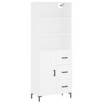 vidaXL Buffet haut Blanc 69 5x34x180 cm Bois d'ingénierie