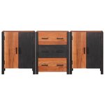 vidaXL Buffet 3 Pièces Marron 55 x 30 x 75 cm Bois d'acacia massif