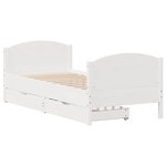 vidaXL Cadre de lit sans matelas blanc 100x200 cm bois de pin massif