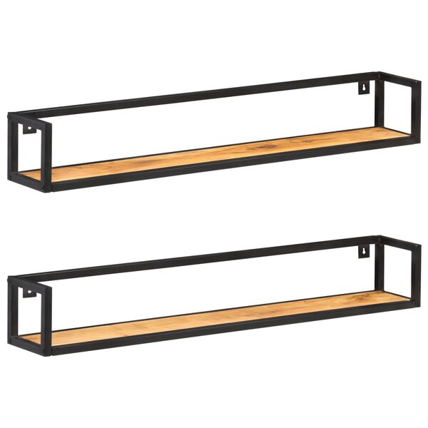 vidaXL Étagères murales 2 Pièces 120 cm Bois d'acacia massif