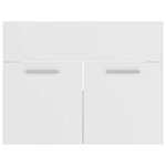 vidaXL Armoire d'évier avec lavabo intégré Blanc Aggloméré