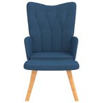 vidaXL Chaise de relaxation avec tabouret Bleu Tissu