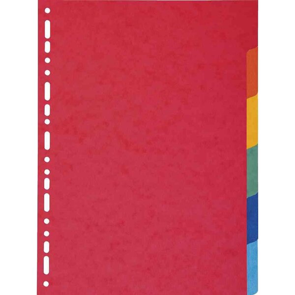 Jeu de 6 intercalaires carton 220g recyclé A4 multicolore EXACOMPTA