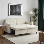 vidaXL Canapé-Lit Crème Tissu