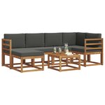 vidaXL Ensemble de canapés d'extérieur 7 pc Naturel et Anthracite