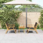 vidaXL Chaises de jardin avec table 3 Pièces Noir 90 x 45 x 40 cm