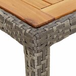vidaXL Table de jardin pour repas Gris 90 x 90 x 75 cm Poly rotin