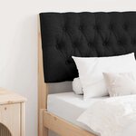 vidaXL Tête de lit capitonnée Noir 75 cm Pin massif