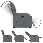 vidaXL Fauteuil inclinable de massage électrique gris similicuir
