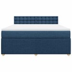 vidaXL Sommier à lattes de lit avec matelas Bleu 180x200 cm Tissu
