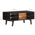 vidaXL Table basse 100x50x45 cm Bois de récupération massif